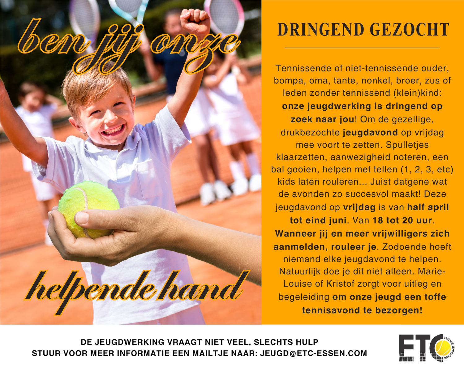 Hulp voor begeleiding jeugdavonden gezocht